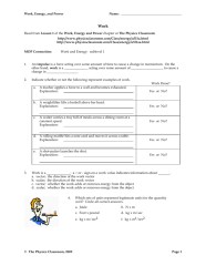 Physics Worksheet Work And Energy