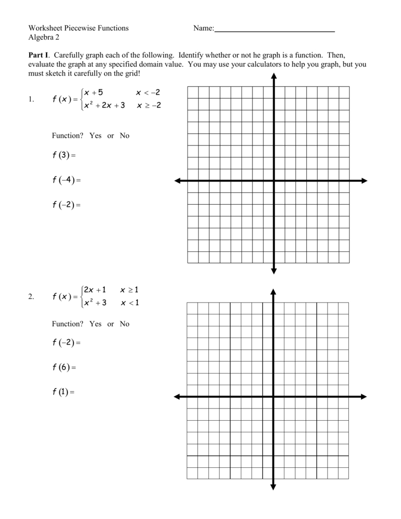 Piecewise Functions Worksheet 1 Answers — db-excel.com
