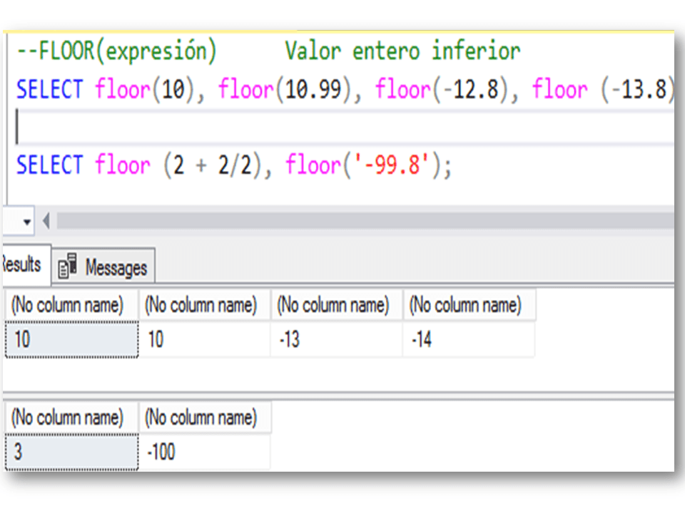 Funciones matemáticas en SQL Server DBA dixit