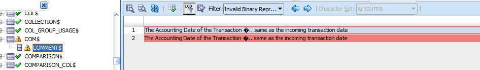 ORA39346 data loss in character set conversion for object Make