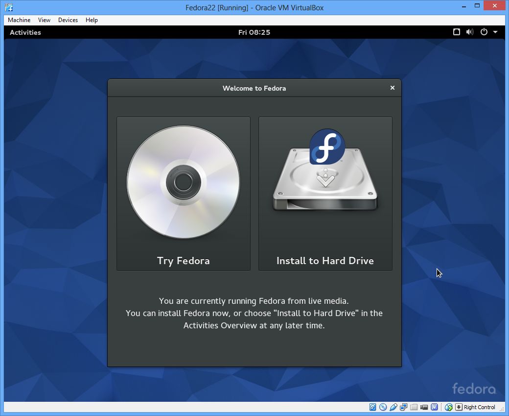Install Fedora 22 DBAORA