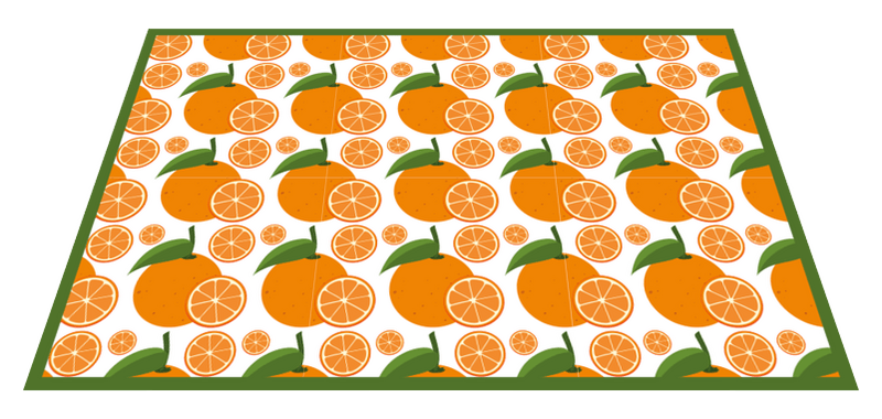 Sliced and full oranges on white original vinyl placemats TenStickers