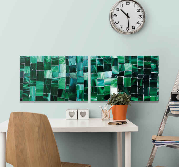 Green Ceramic photo mosaic canvas TenStickers