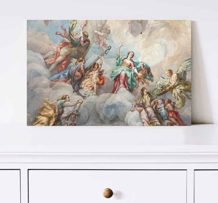 Kunst Auf Leinwand Zwei Engel Umarmen Sich Malen Tenstickers
