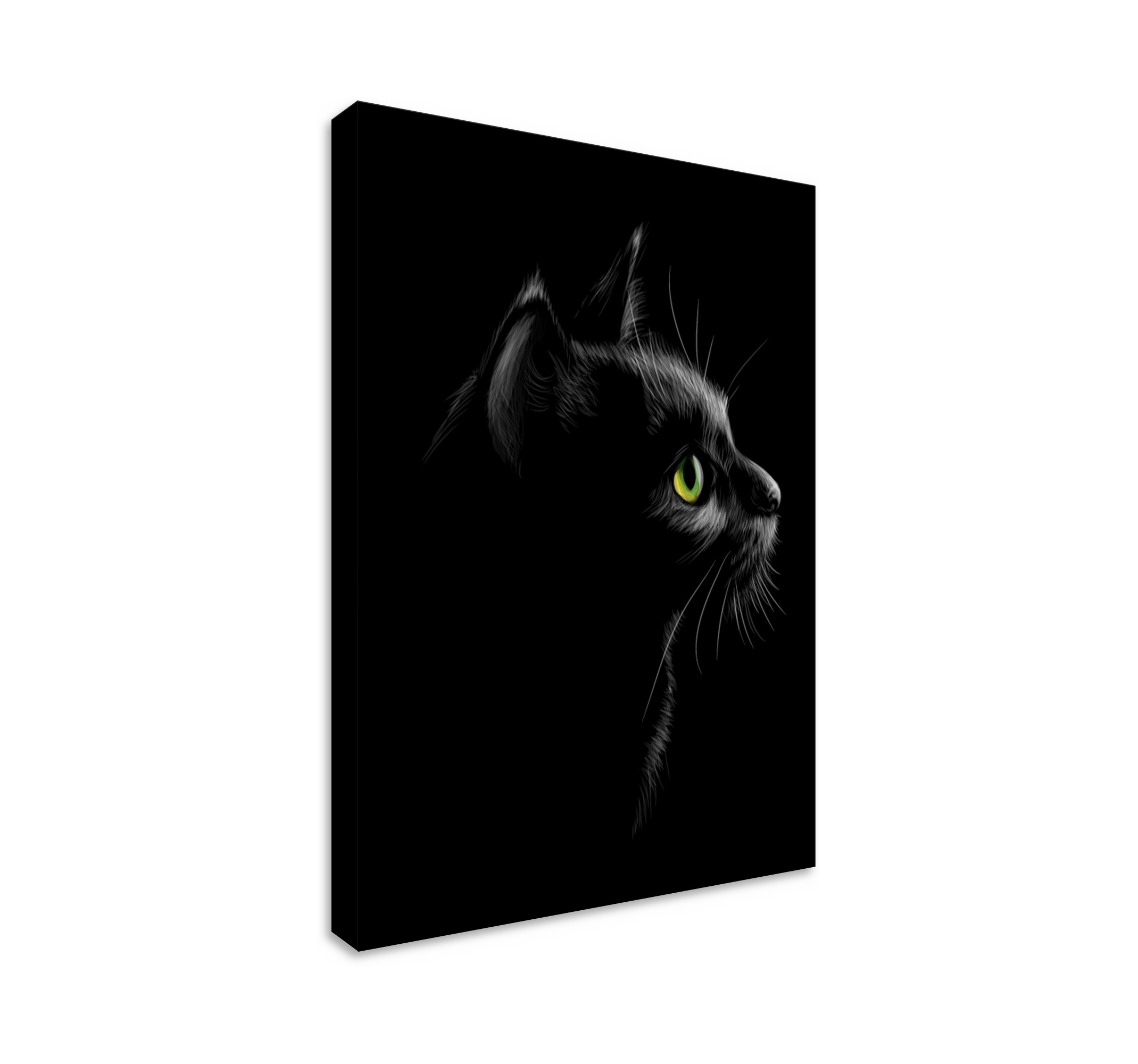Black cat wall art canvas TenStickers