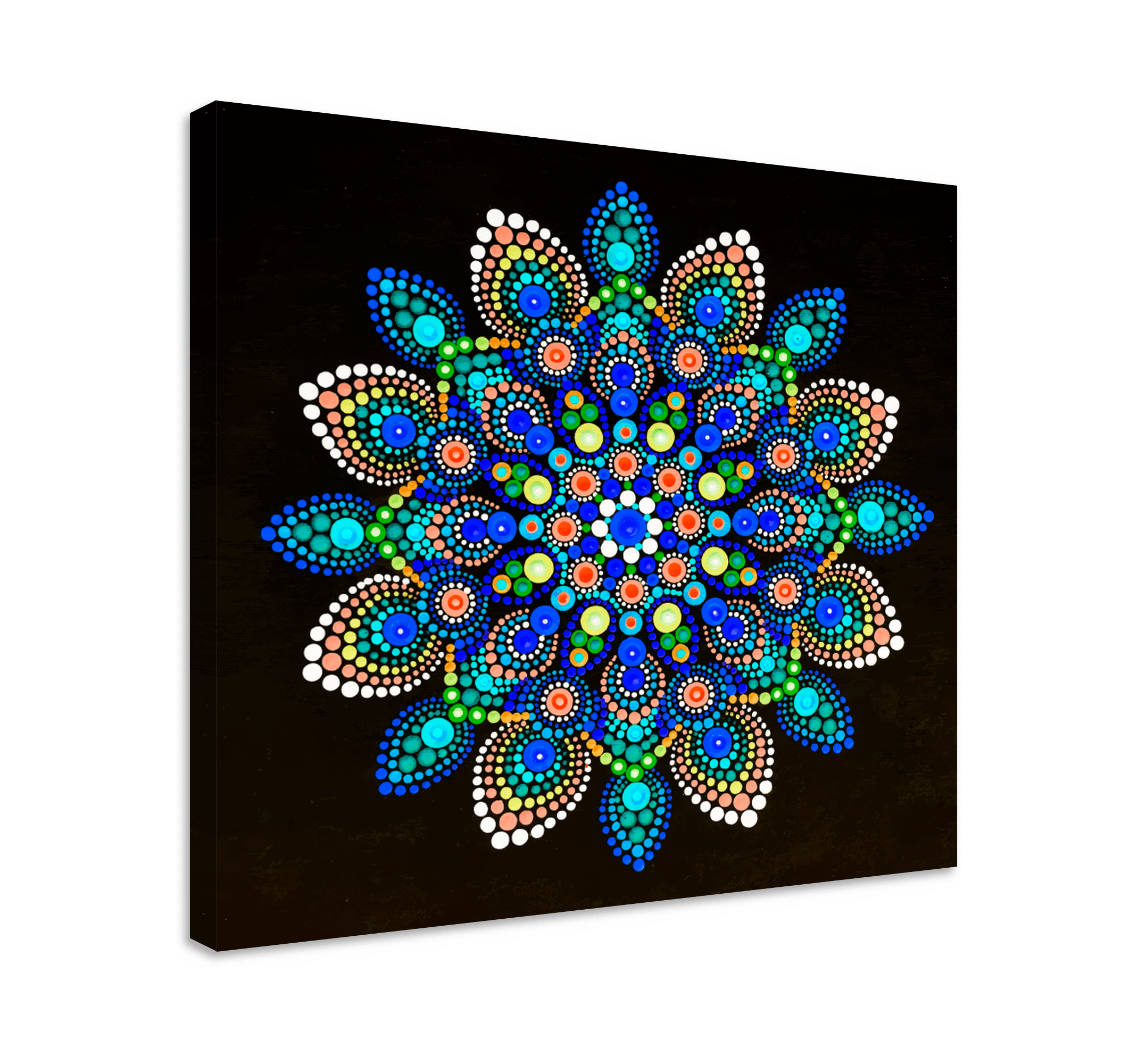 Mandala colourful dots mandala print wall art TenStickers