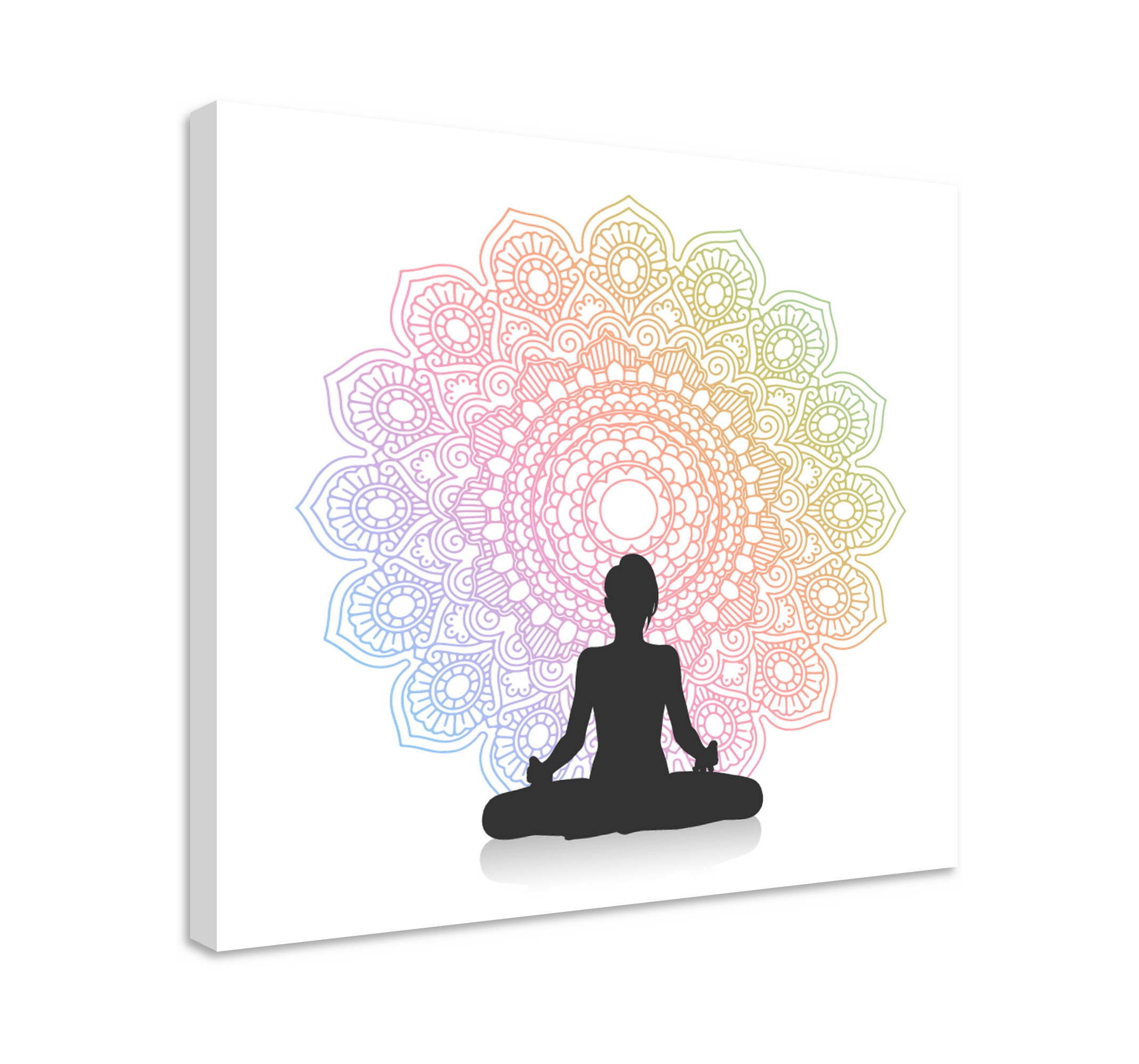 Rainbow yoga mandala print wall art TenStickers
