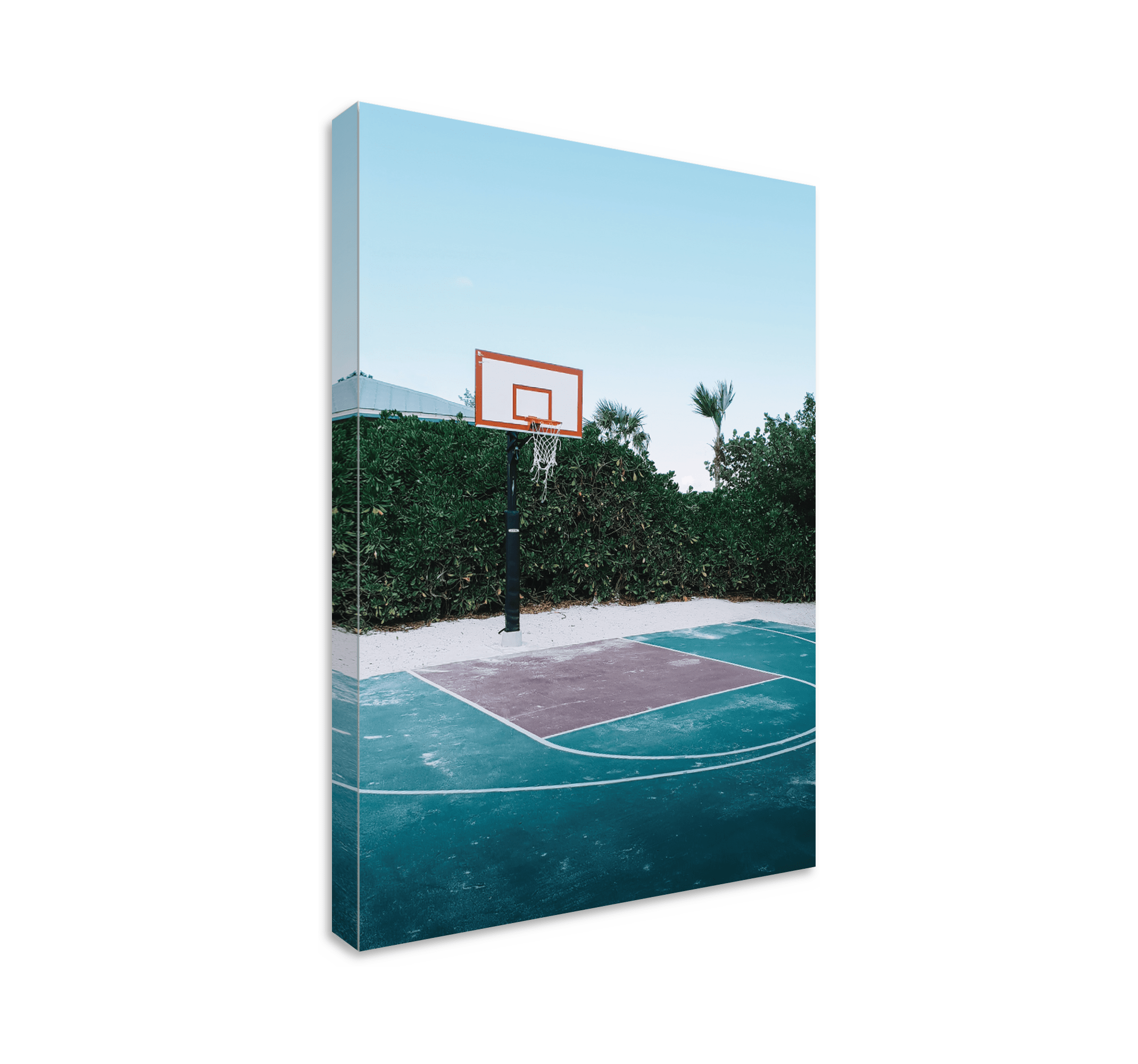 Simple Basketball court home canvas wall art - TenStickers