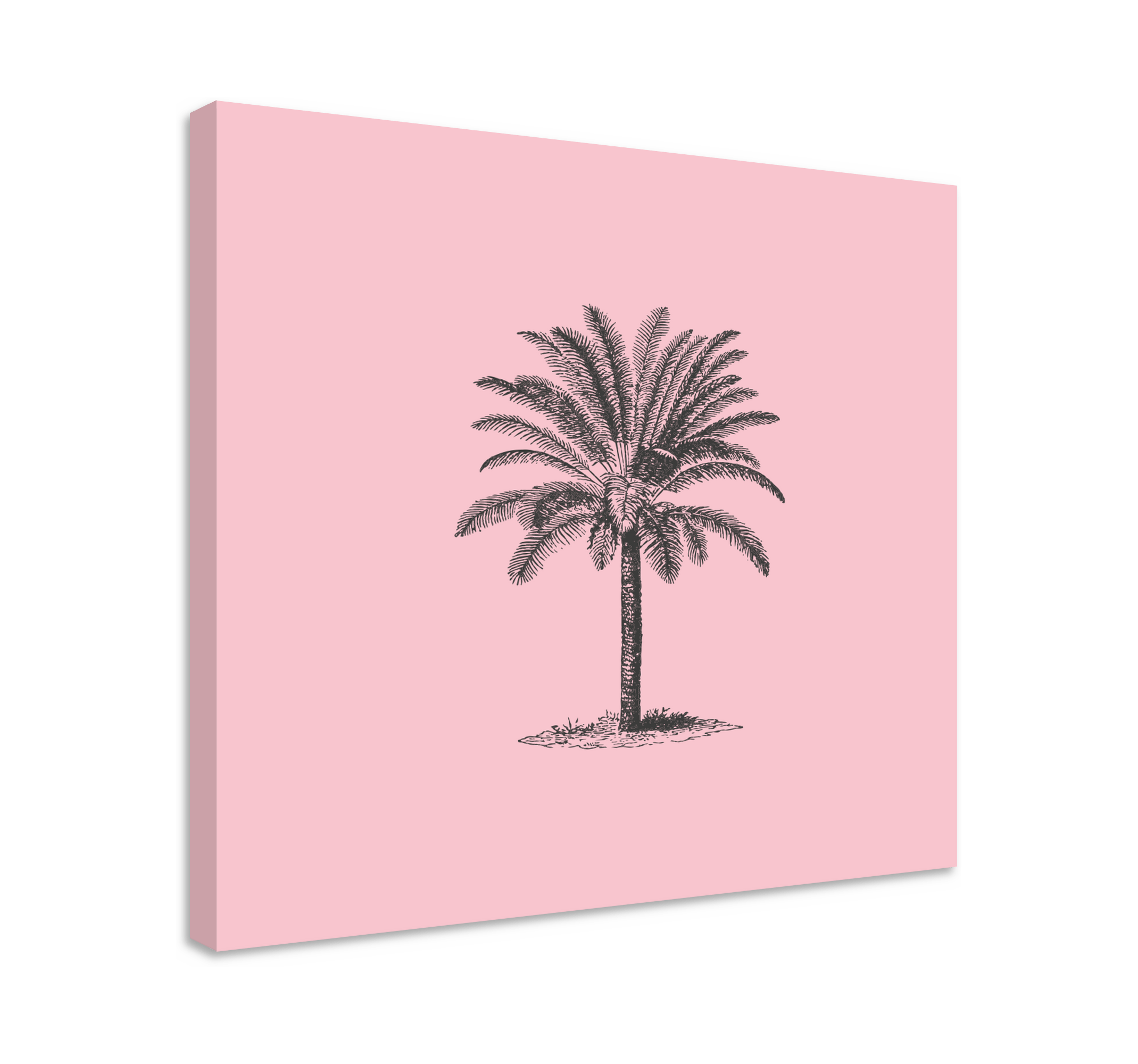 Pink palm tree design canvas pictures for dining room TenStickers