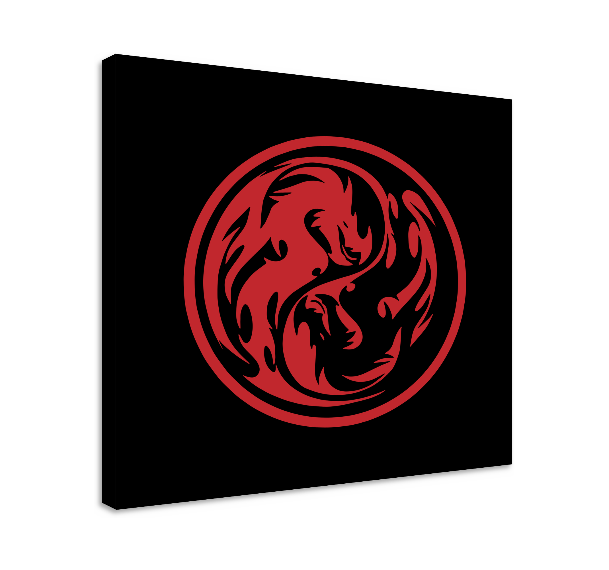 Black and Red Dragon Yin Yang bedroom canvas TenStickers