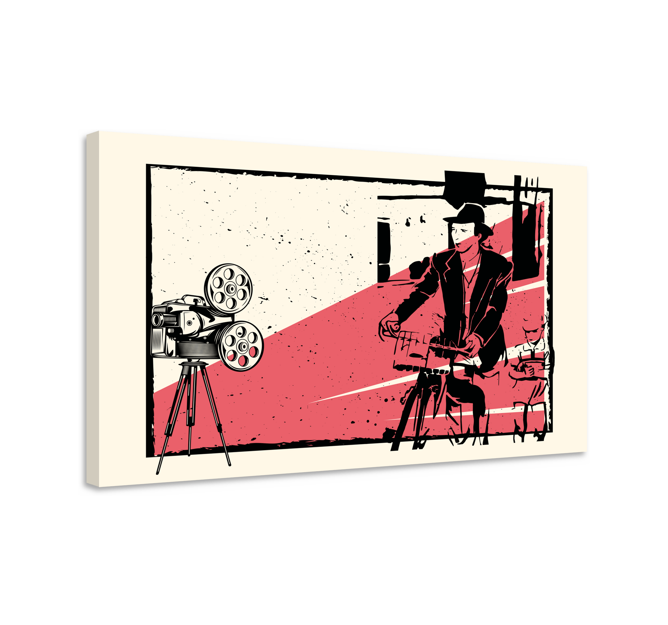 Life is beautiful design with characters character canvas TenStickers