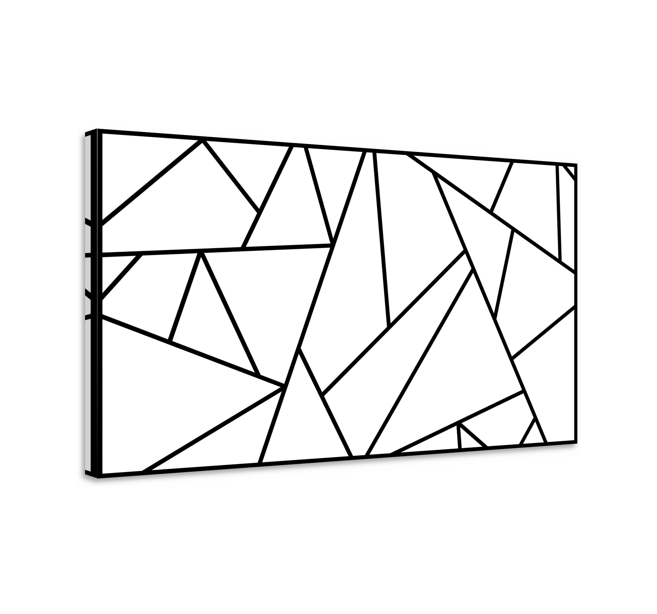 Black geometric lines minimalist design bedroom canvas TenStickers