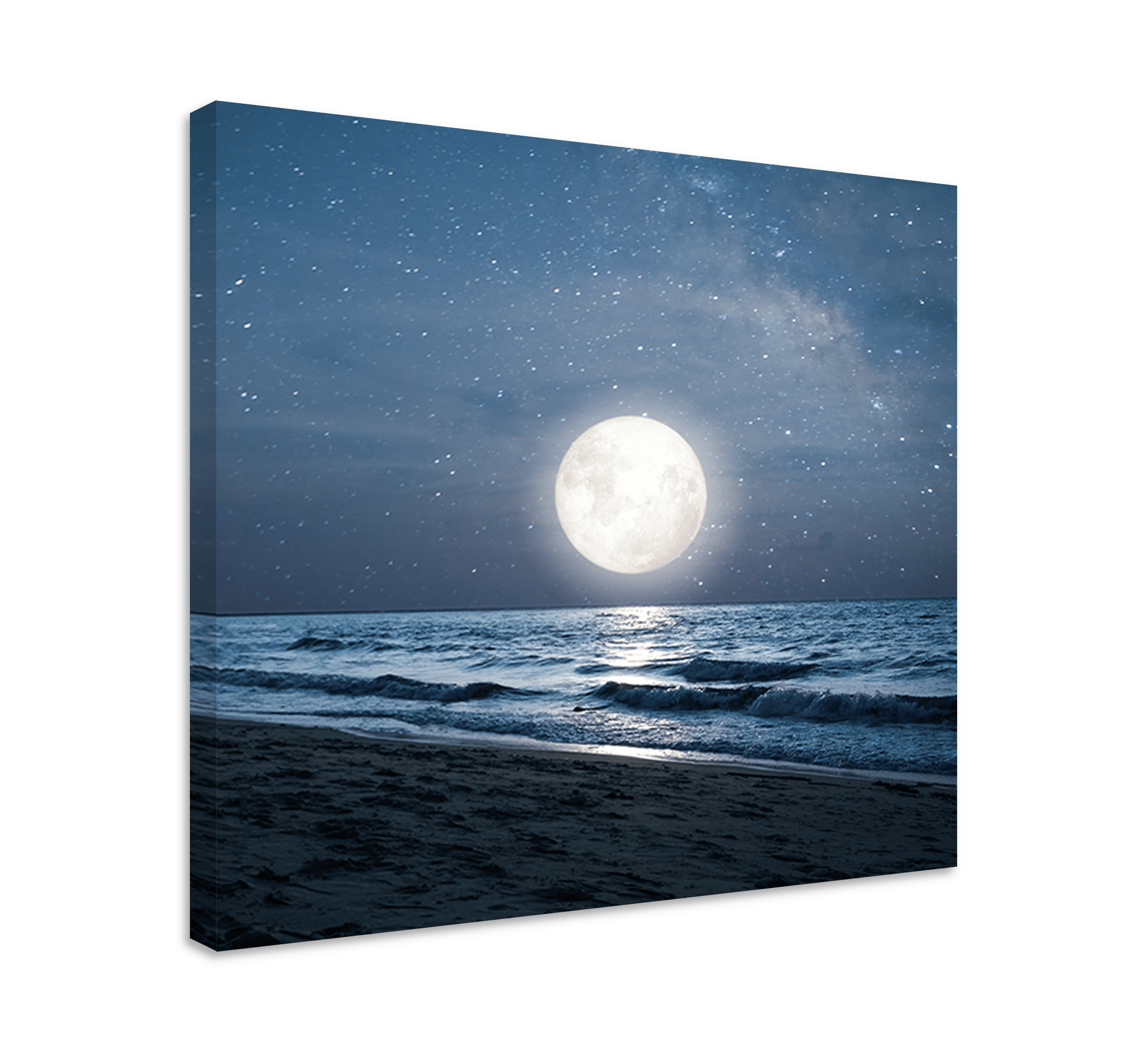 Beautiful moonlight over ocean full moon landscape wall canvas