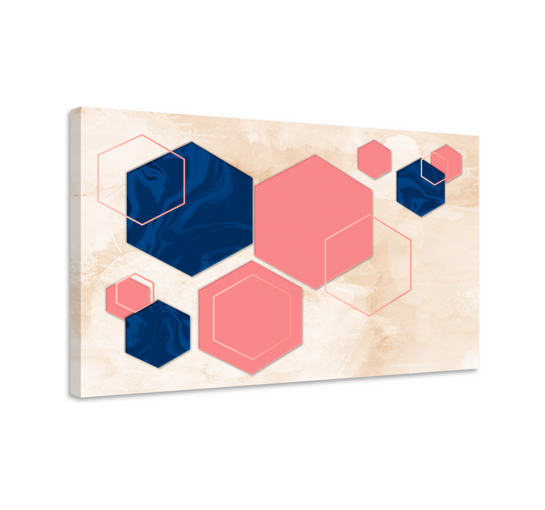 Pastel hexagons geometric art geometric framed canvas TenStickers
