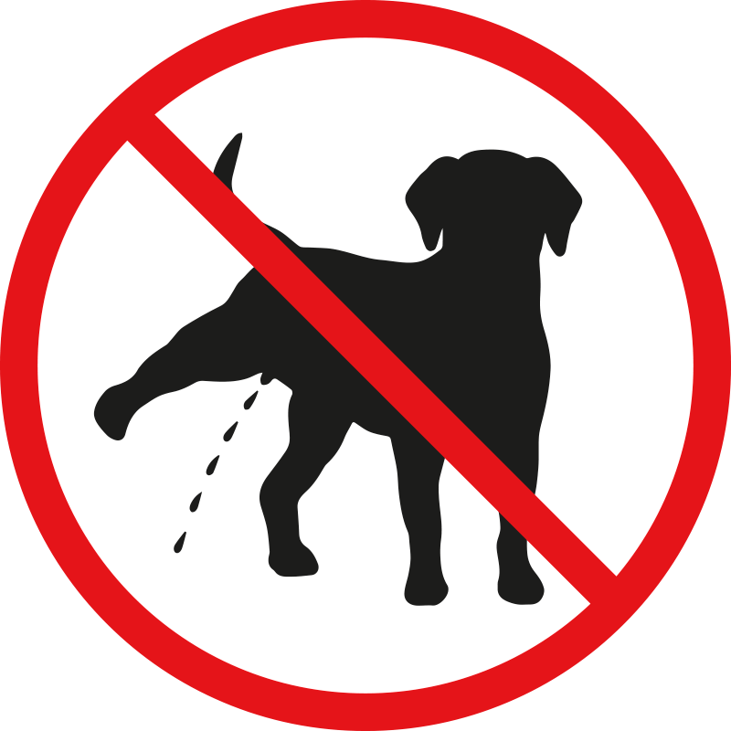 No dog pee vinyl sign sticker