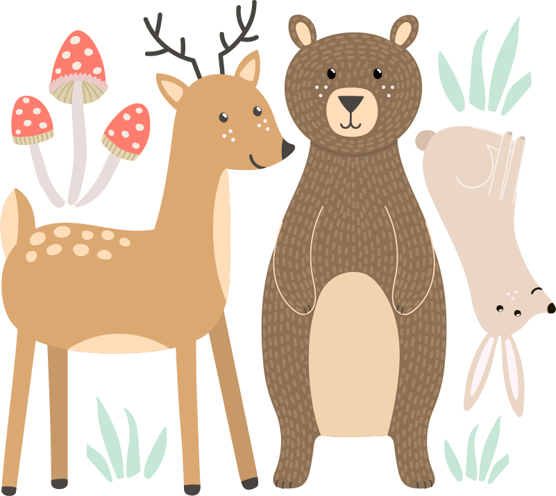 Forest animals window decal TenStickers