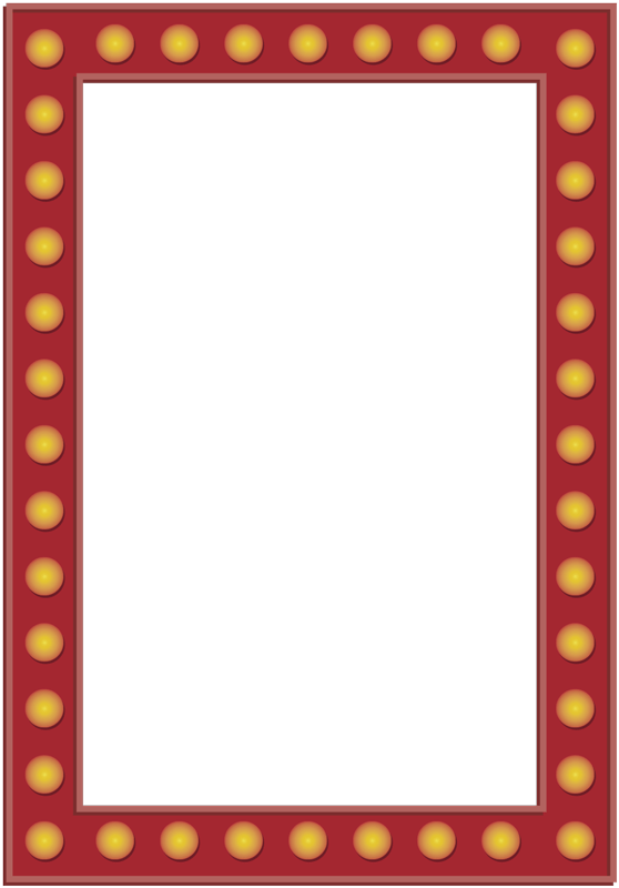 Mirror frame effect bulbs mirror wall decal TenStickers