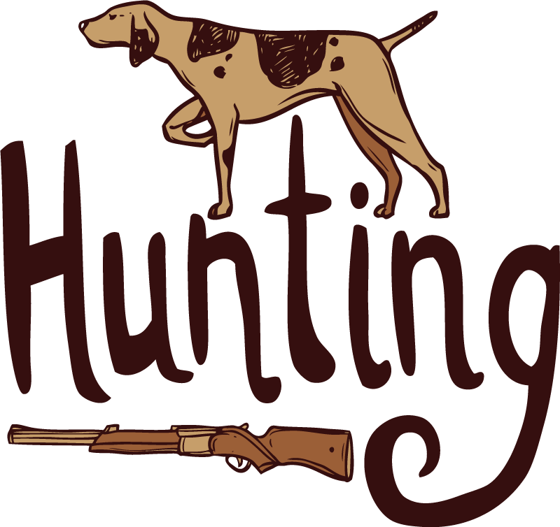 Hunting dog on gun dog decal TenStickers