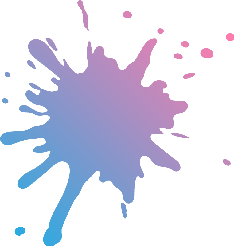 Splash color pink and blue shade wall art sticker TenStickers