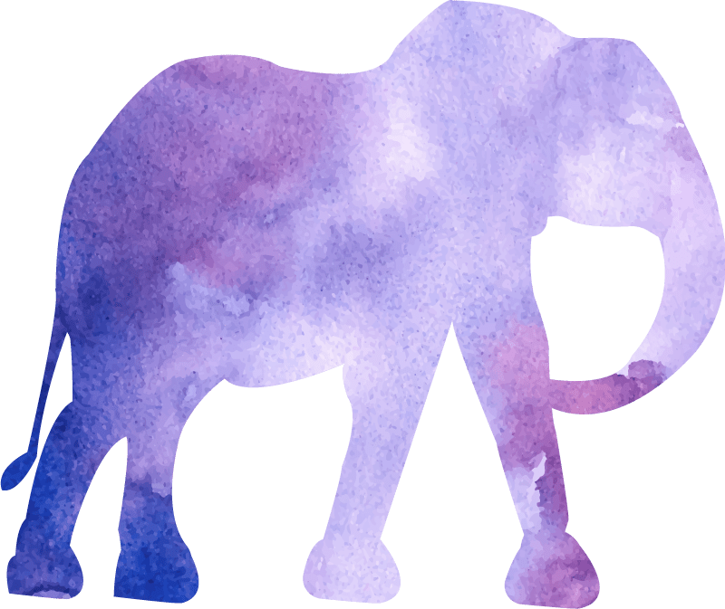 Splash color blue and purple elephant vinyl decal TenStickers