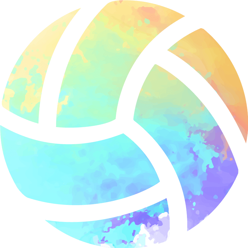 Splash color colorful volleyball vinyl wall art TenStickers