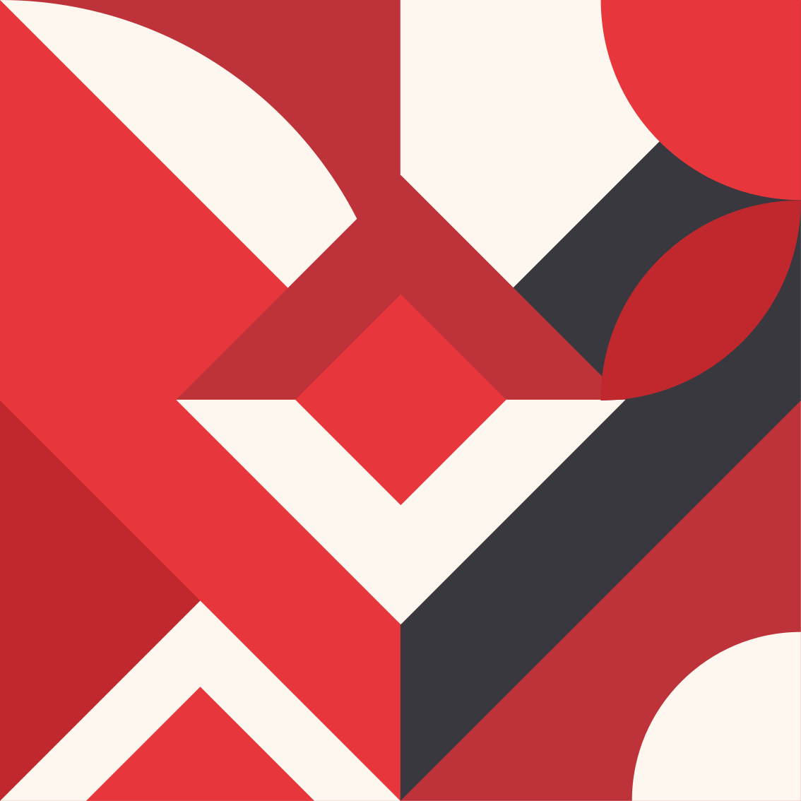 Red geometric art decal for furniture TenStickers