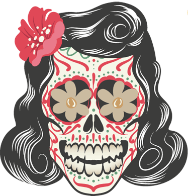 Vinilo Decorativo Calavera Mexicana Tattoo - Tenvinilo 390_x_374_png