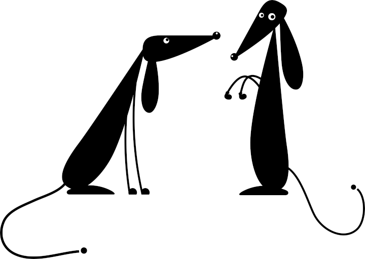 Two Dogs Wall Sticker TenStickers