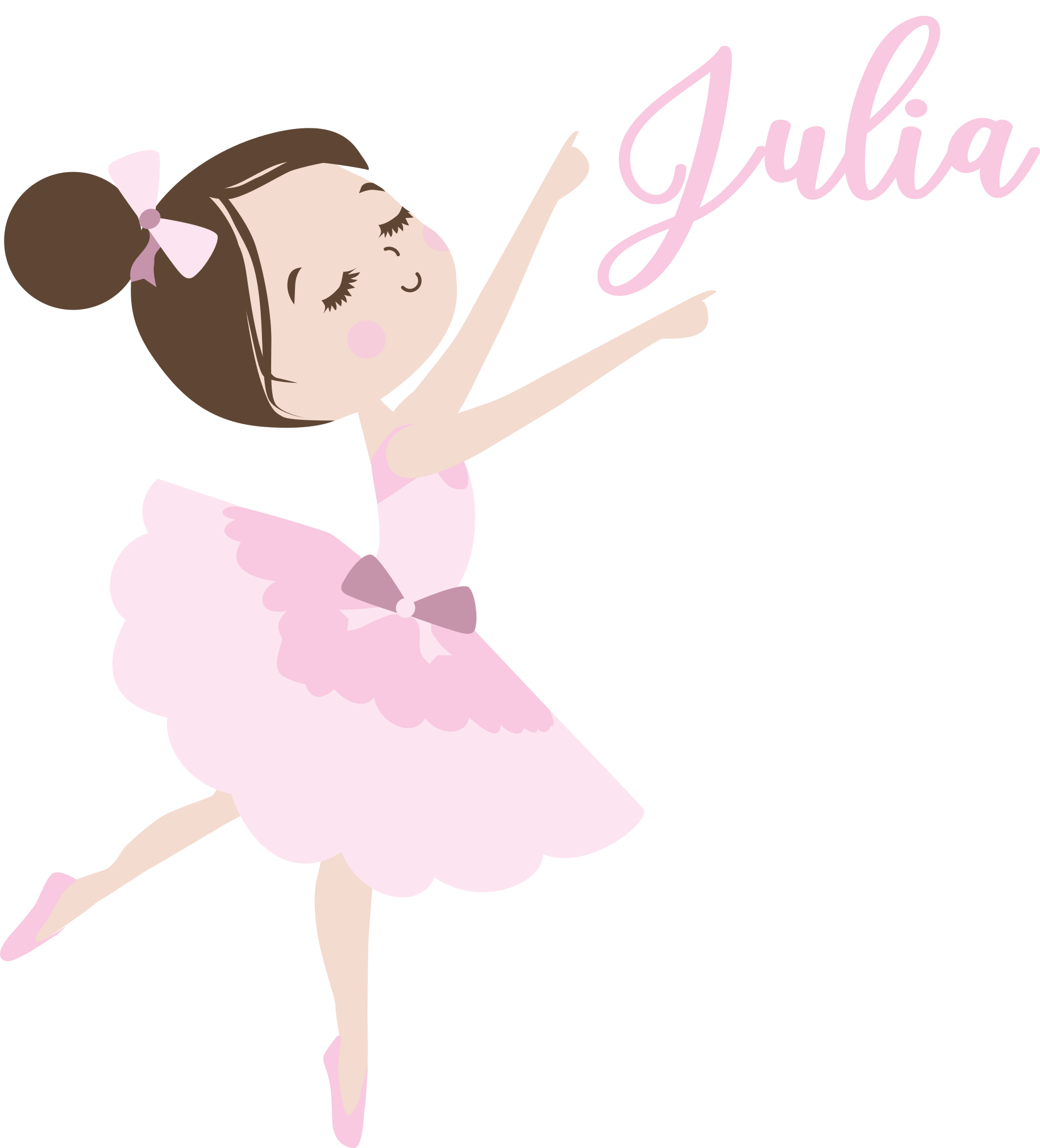 Little ballerina illustration Children's wall sticker