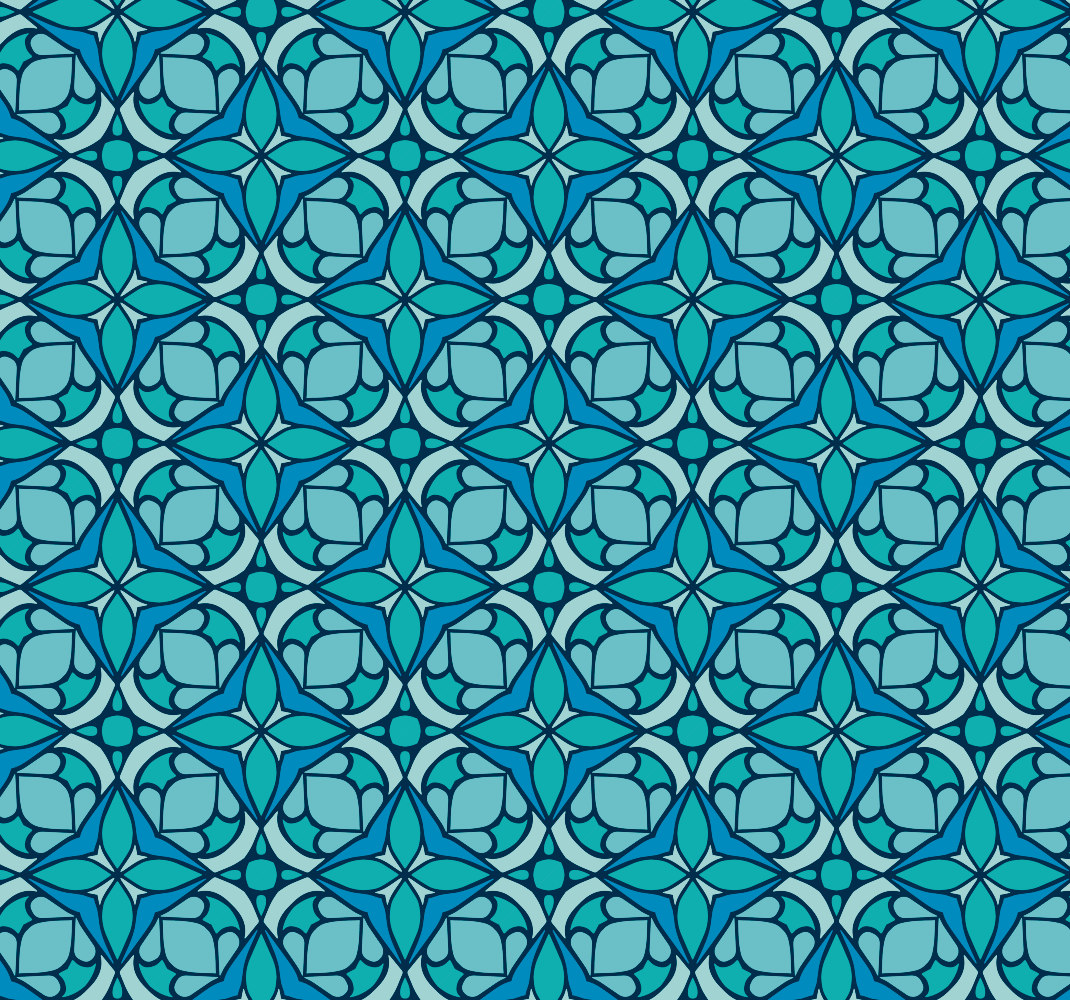 Blue pattern bathroom wallpaper TenStickers
