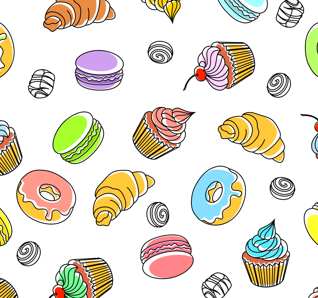 Delicious pastries modern kitchen wallpaper TenStickers