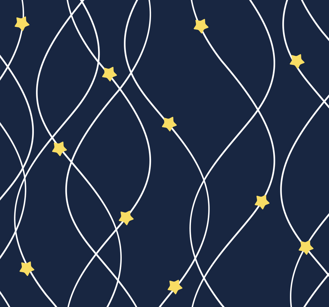 Yellow stars on blue background starry wallpaper TenStickers