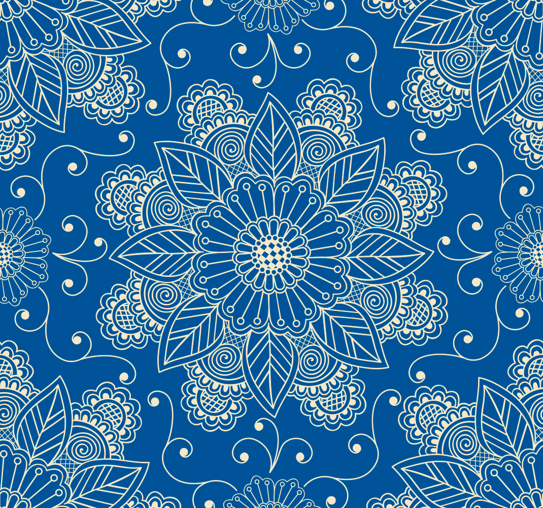 Square ornamental pattern tile effect wallpaper TenStickers