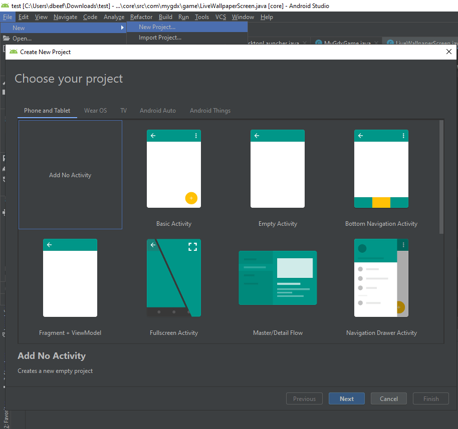 Creating live wallpaper in Android Studio 0xdbeef's cubicle