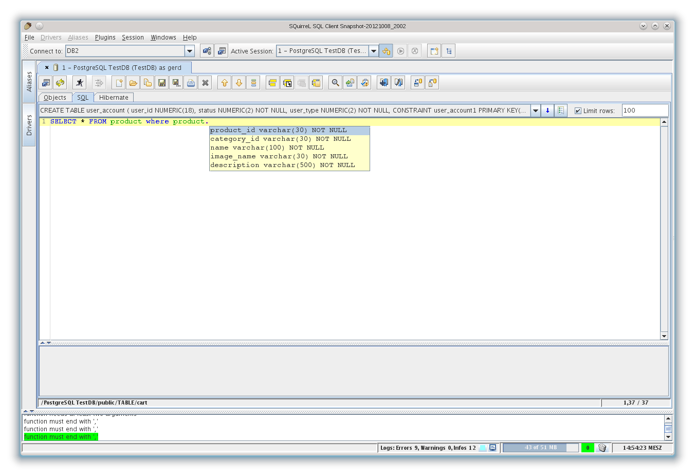 SQuirreL SQL DBMS Tools