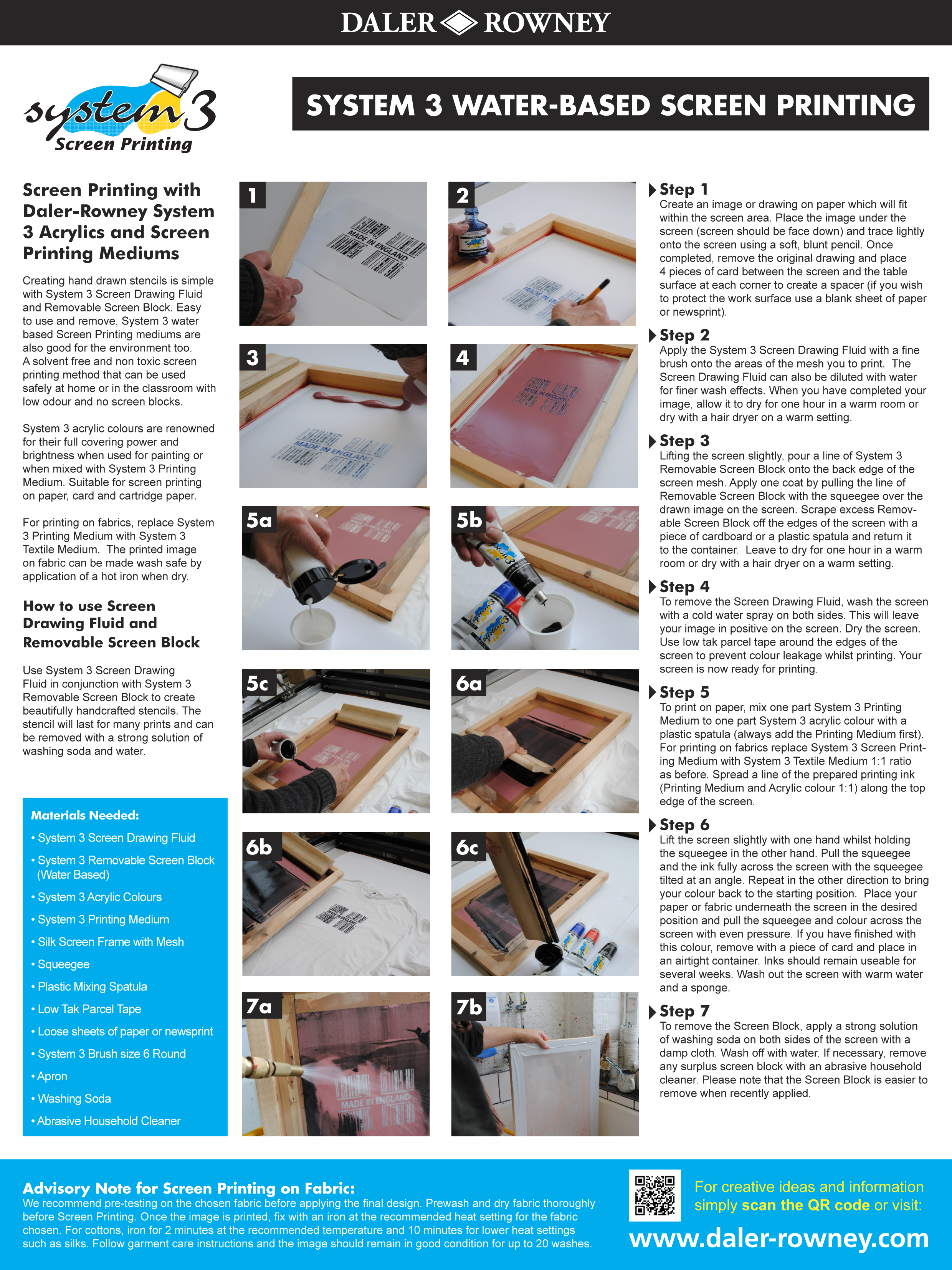 Daler Rowney System 3 Screen Printing Set