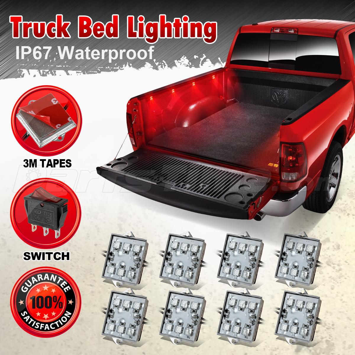 Ultra Bright Red 48 LED Truck Pickup Cargo Bed Tail Light Universal