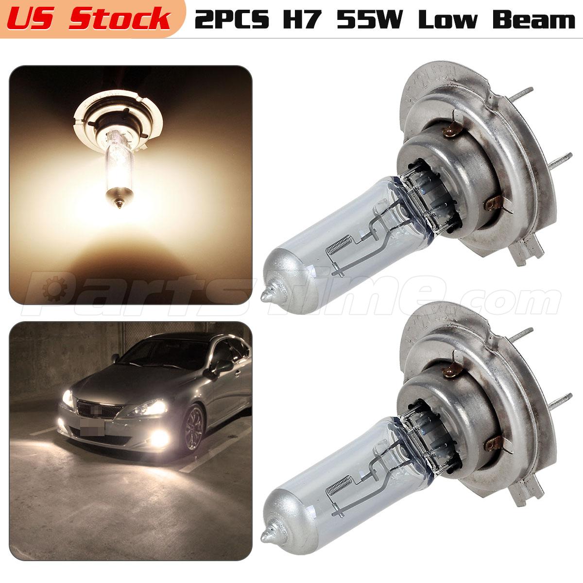 2x 6000K White Low beam H7 55W halogen bulb replacement for BMW 2010