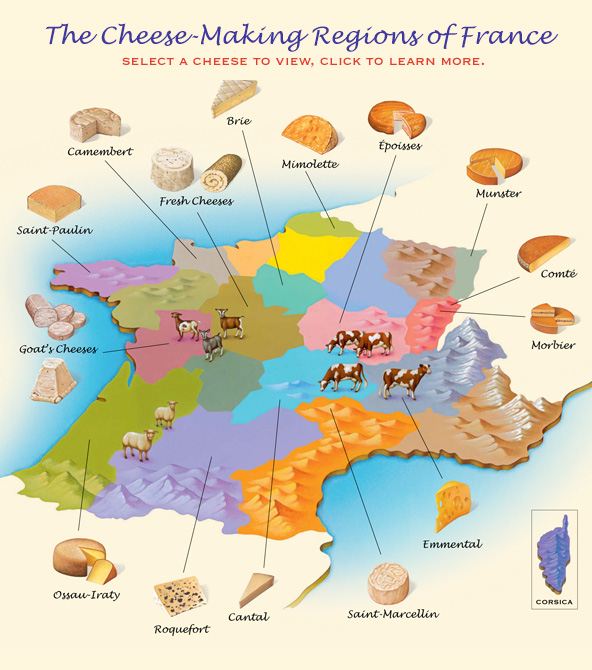 Cheeses Of France Map Angela Maureene