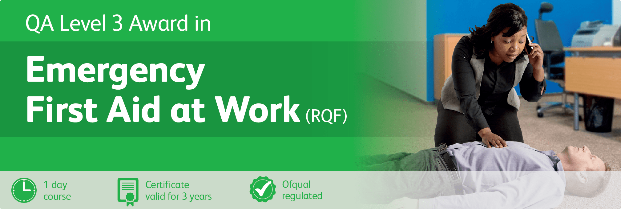 QA Level 3 Award in Emergency First Aid at Work (RQF) DB Safety Training
