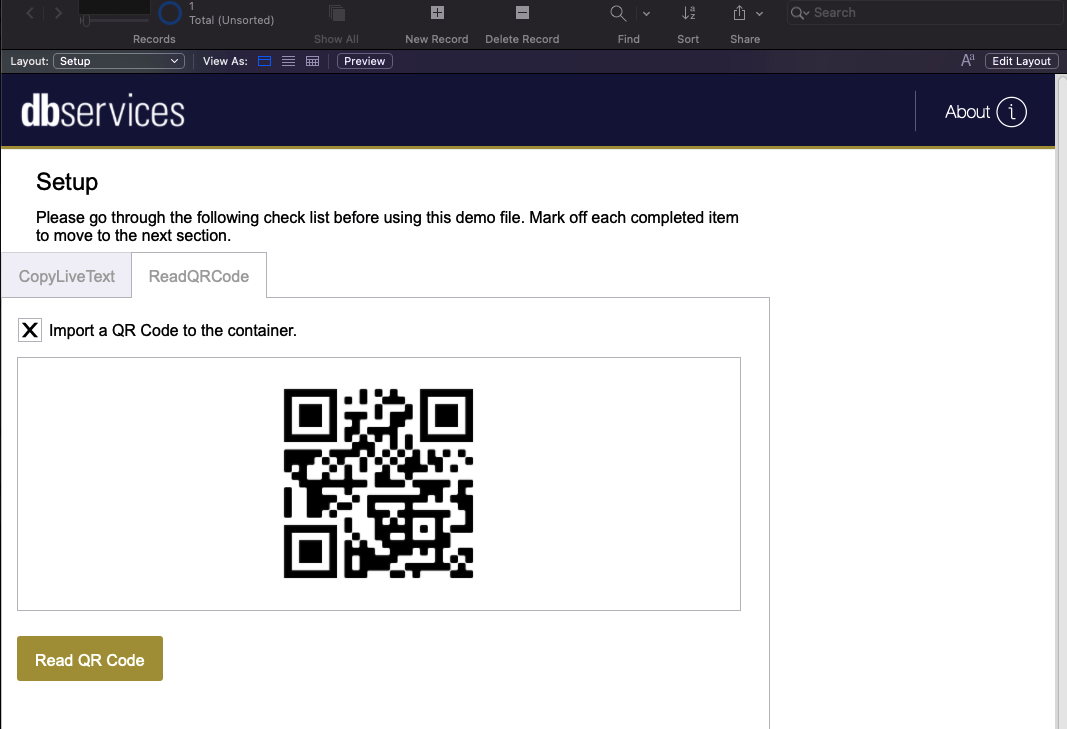 FileMaker ReadQRCode & GetLiveText functions DB Services
