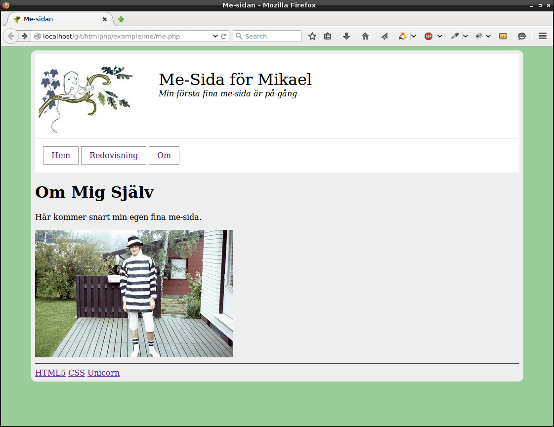 Skapa en webbsida med HTML, CSS och PHP dbwebb