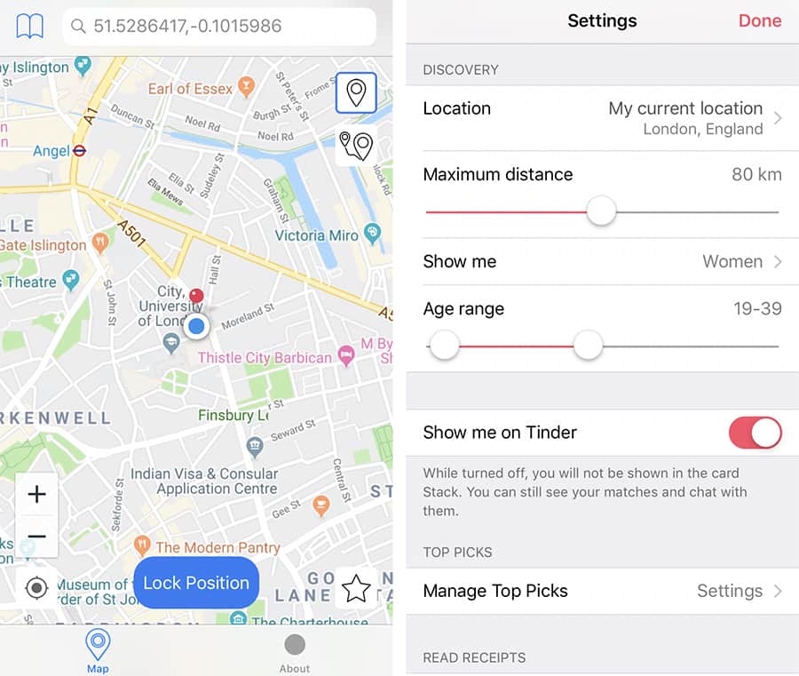 How to change the swipe location on Tinder for iOS [No Jailbreak]