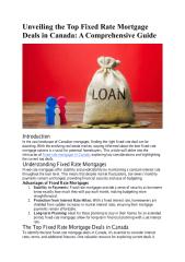 Unveiling the Top Fixed Rate Mortgage Deals in Canada Download