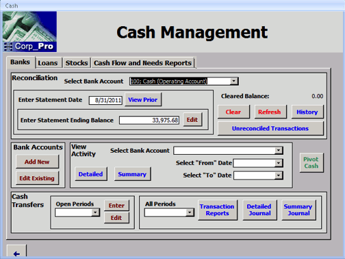 Manager Interface Government Contracting Software