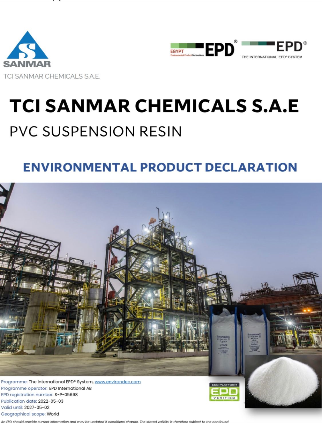 EPD for TCI Sanmar Chemicals SAE Dcarbon Egypt