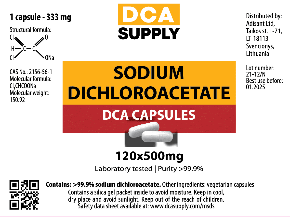SODIUM DICHLOROACETATE (DCA) CAPSULES 500MG DCA Supply