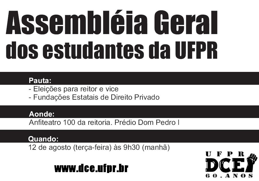 Assembléia Geral ds Estudantes DCE UFPR