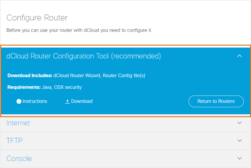 Add Router to dCloud and Download Files for Configuration