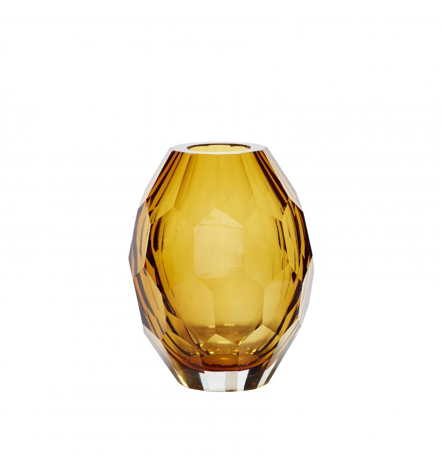 Vase, glass, clear/yellow DCO